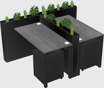 Rectangular shared desk