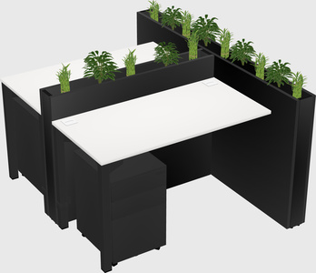 Rectangular shared desk