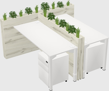 Rectangular shared desk