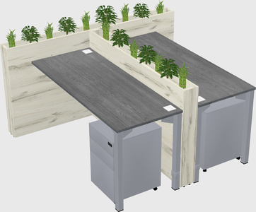 Rectangular shared desk