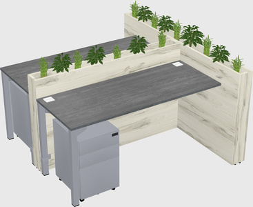 Rectangular shared desk