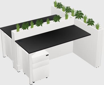 Rectangular shared desk