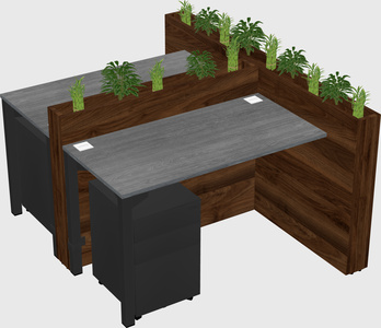 Rectangular shared desk