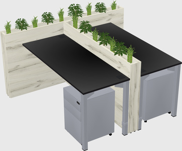 Rectangular shared desk