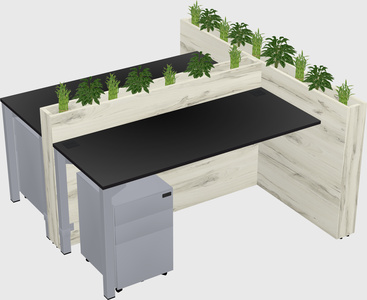 Rectangular shared desk