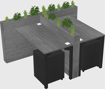 Rectangular shared desk