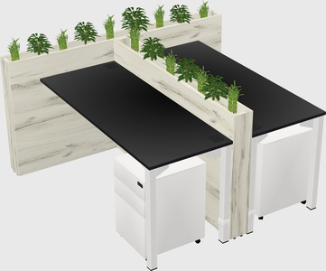Rectangular shared desk