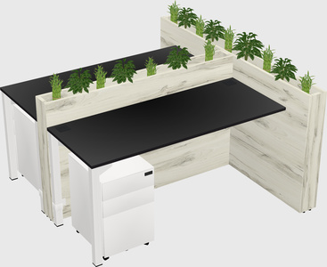 Rectangular shared desk
