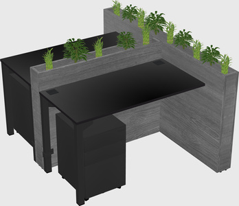 Rectangular shared desk