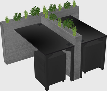 Rectangular shared desk