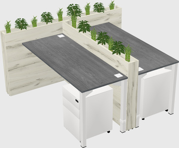 Rectangular shared desk