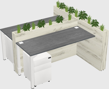 Rectangular shared desk