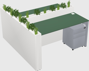 Rectangular shared desk