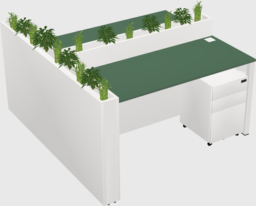 Rectangular shared desk