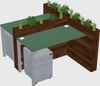 Rectangular shared desk