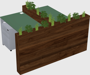 Rectangular shared desk
