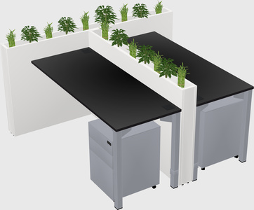 Rectangular shared desk