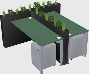 Rectangular shared desk