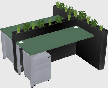 Rectangular shared desk