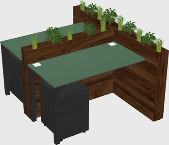 Rectangular shared desk