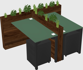 Rectangular shared desk