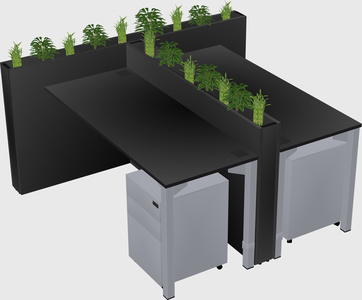 Rectangular shared desk
