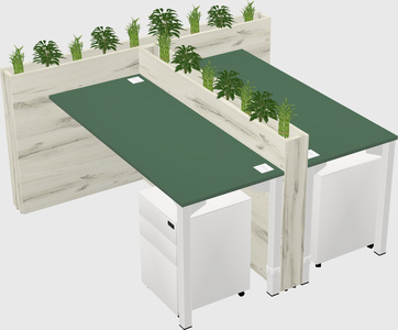 Rectangular shared desk