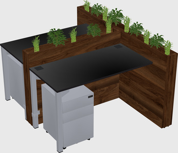 Rectangular shared desk