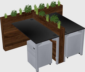 Rectangular shared desk