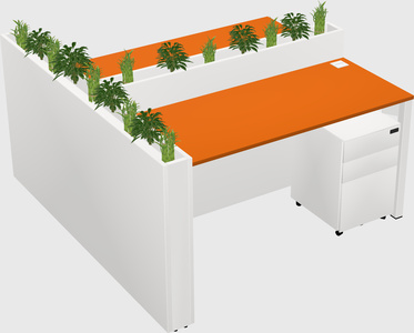 Rectangular shared desk