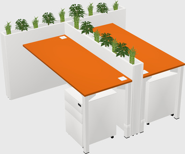 Rectangular shared desk