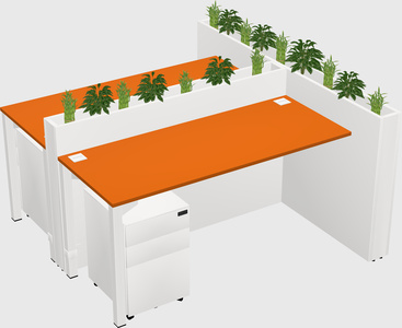 Rectangular shared desk