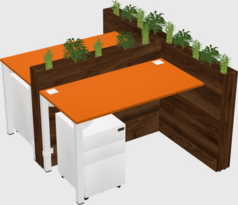 Rectangular shared desk