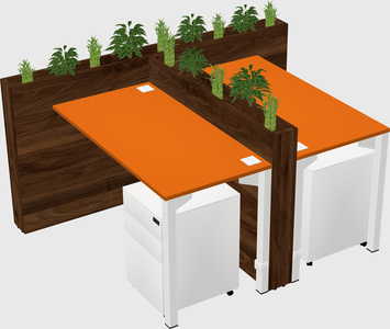 Rectangular shared desk