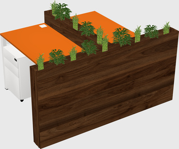 Rectangular shared desk