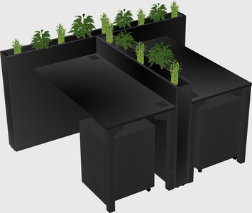 Rectangular shared desk