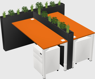 Rectangular shared desk