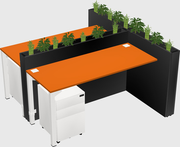 Rectangular shared desk