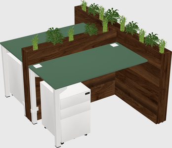 Rectangular shared desk