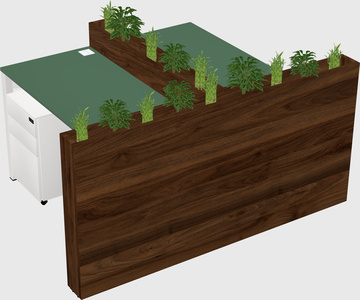 Rectangular shared desk