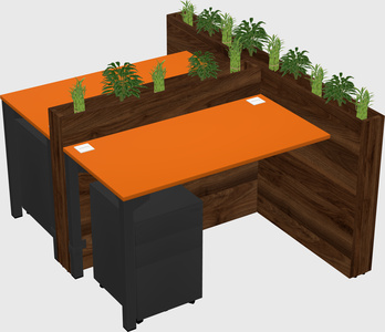 Rectangular shared desk
