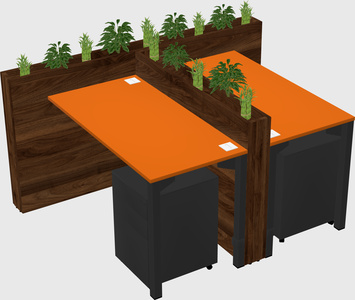 Rectangular shared desk