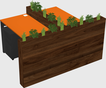 Rectangular shared desk