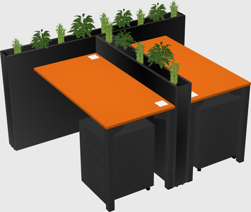 Rectangular shared desk