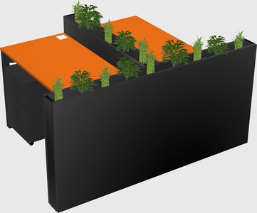 Rectangular shared desk