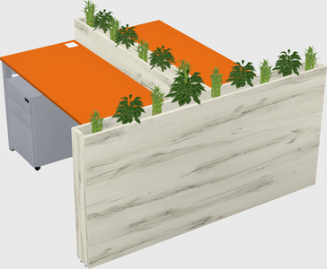 Rectangular shared desk