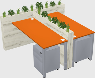 Rectangular shared desk