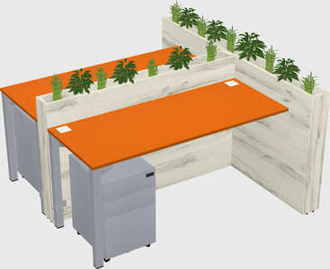 Rectangular shared desk