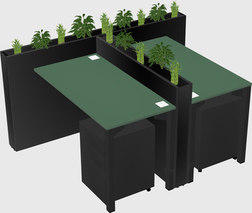 Rectangular shared desk