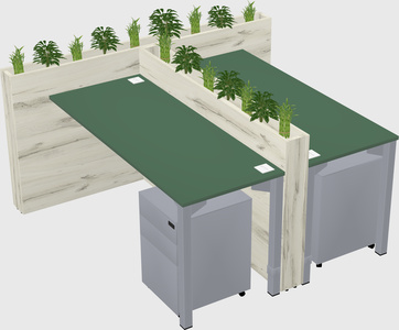 Rectangular shared desk